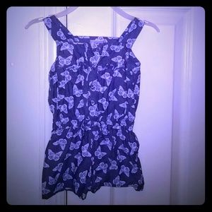 Butterfly Denim Romper